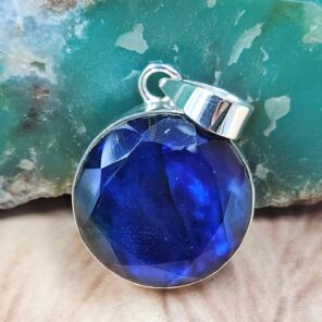 Synthetic Ammolite 1.25" 925 Sterling Silver Pendant (REXT42-272)