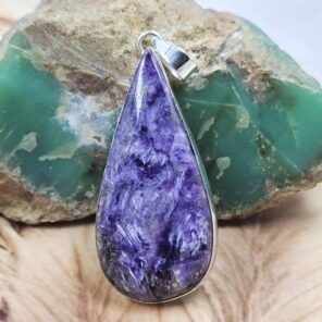 Charoite 2.5" 925 Sterling Silver Pendant (REXT42-265)