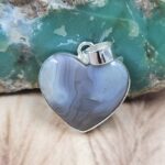 Botswana Lace Agate 1.25" 925 Sterling Silver Pendant (REXT42-285)
