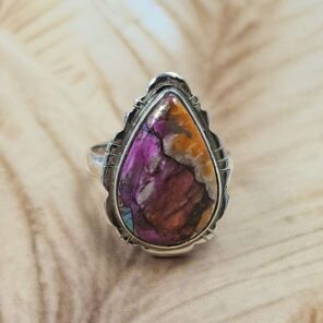 Pink Dahlia Turquoise Size US 8 925 Sterling Silver Ring (REXT151-115)