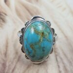 Iranian Turquoise Size US 7 925 Sterling Silver Ring (REXT151-107)