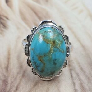 Iranian Turquoise Size US 7 925 Sterling Silver Ring (REXT151-107)