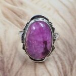 Pink Rainbow Moonstone Size US 10 925 Sterling Silver Ring (REXT151-127)