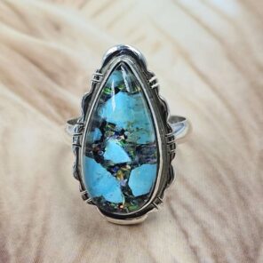 Aurora Opal & Kingman Turquoise Size US 6 925 Sterling Silver Ring (REXT151-105)