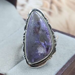 Charoite Size US 9 925 Sterling Silver Ring (REXT151-121)
