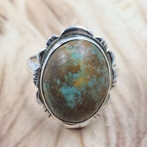 Kingman Turquoise Size US 9 925 Sterling Silver Ring (REXT151-124)