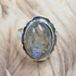 Golden Rutile & Labradorite Doublet Size US 9 925 Sterling Silver Ring (REXT151-126)