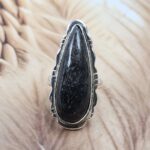 Silver Sheen Obsidian Size US 7 925 Sterling Silver Ring (REXT151-112)
