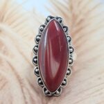 Red Agate Size US 9 925 Sterling Silver Ring (REXT88-36)