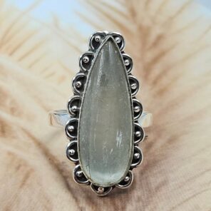 Shungite Size US 11 925 Sterling Silver Ring (REXT88-65)