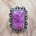 Pink Rainbow Moonstone Size US 6 925 Sterling Silver Ring (REXT88-60)