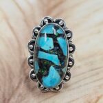 Aurora Opal & Kingman Turquoise Size US 6 925 Sterling Silver Ring (REXT88-57)