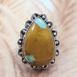 Kingman Turquoise Size US 8 925 Sterling Silver Ring (REXT88-44)
