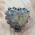 Brazilian tiger dendritic Size US 10 925 Sterling Silver Ring (REXT88-32)