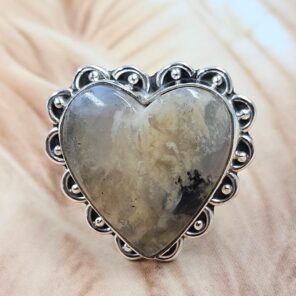 Brazilian tiger dendritic Size US 11 925 Sterling Silver Ring (REXT88-66)