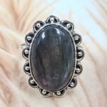 Purple Labradorite Size US 10 925 Sterling Silver Ring (REXT88-68)
