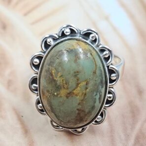 Kingman Turquoise Size US 8 925 Sterling Silver Ring (REXT88-43)