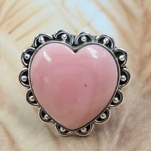 Pink Queen Conch Size US 8 925 Sterling Silver Ring (REXT88-40)