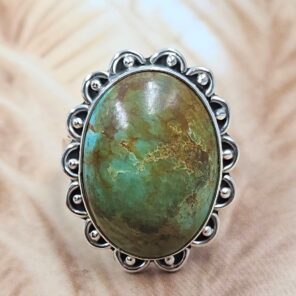Kingman Turquoise Size US 10 925 Sterling Silver Ring (REXT88-31)