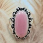 Pink Queen Conch Size US 9 925 Sterling Silver Ring (REXT88-35)