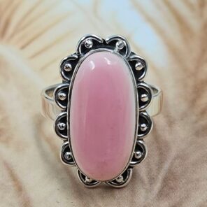 Pink Queen Conch Size US 9 925 Sterling Silver Ring (REXT88-35)