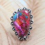 Pink Dahlia Turquoise Size US 8 925 Sterling Silver Ring (REXT88-39)