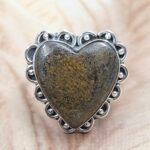 Bronzite Size US 9 925 Sterling Silver Ring (REXT88-70)