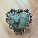 Chrysocolla Size US 6 925 Sterling Silver Ring (REXT88-64)