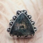Moss Agate Size US 6 925 Sterling Silver Ring (REXT88-62)
