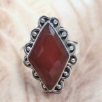 Red Onyx Size US 8 925 Sterling Silver Ring (REXT88-47)