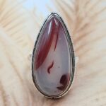 Red Agate Size US 9 925 Sterling Silver Ring (REXT6-242)