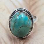 Kingman Turquoise Size US 9 925 Sterling Silver Ring (REXT6-240)