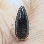 Silver Sheen Obsidian Size US 10 925 Sterling Silver Ring (REXT6-229)