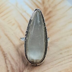 Shungite Size US 8 925 Sterling Silver Ring (REXT6-252)