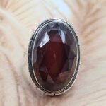 Hessonite Garnet Size US 10 925 Sterling Silver Ring (REXT6-232)