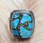 Aurora Opal & Kingman Turquoise Size US 11 925 Sterling Silver Ring (REXT6-228)