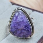 Charoite Size US 7 925 Sterling Silver Ring (REXT6-256)