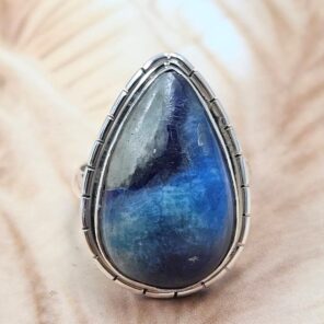 Afghanite Size US 8 925 Sterling Silver Ring (REXT6-248)