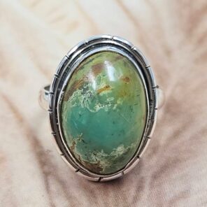 Kingman Turquoise Size US 6 925 Sterling Silver Ring (REXT6-262)