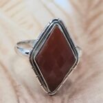 Red Onyx Size US 9 925 Sterling Silver Ring (REXT6-243)