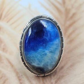 Afghanite Size US 9 925 Sterling Silver Ring (REXT6-239)