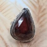 Hessonite Garnet Size US 7 925 Sterling Silver Ring (REXT6-257)