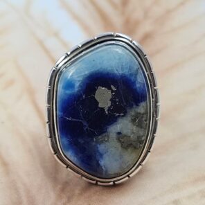 Afghanite Size US 7 925 Sterling Silver Ring (REXT6-253)