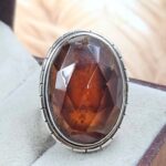 Hessonite Garnet Size US 6 925 Sterling Silver Ring (REXT6-258)