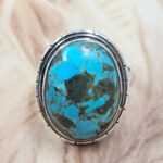 Chrysocolla Size US 9 925 Sterling Silver Ring (REXT6-238)