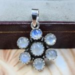 Rainbow Moonstone 1.25" 925 Sterling Silver Pendant (REXT167-19)