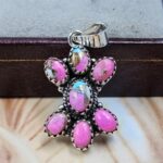 Cotton Candy Turquoise 1.25" 925 Sterling Silver Pendant (REXT167-62)