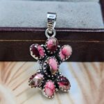 Red Rose Dahlia 1.25" 925 Sterling Silver Pendant (REXT167-65)