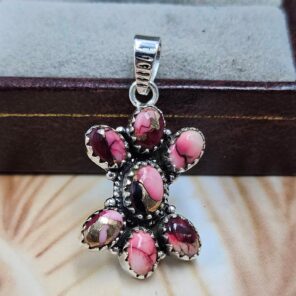 Red Rose Dahlia 1.25" 925 Sterling Silver Pendant (REXT167-65)