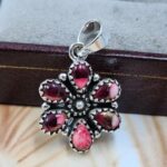 Red Rose Dahlia 1" 925 Sterling Silver Pendant (REXT167-28)